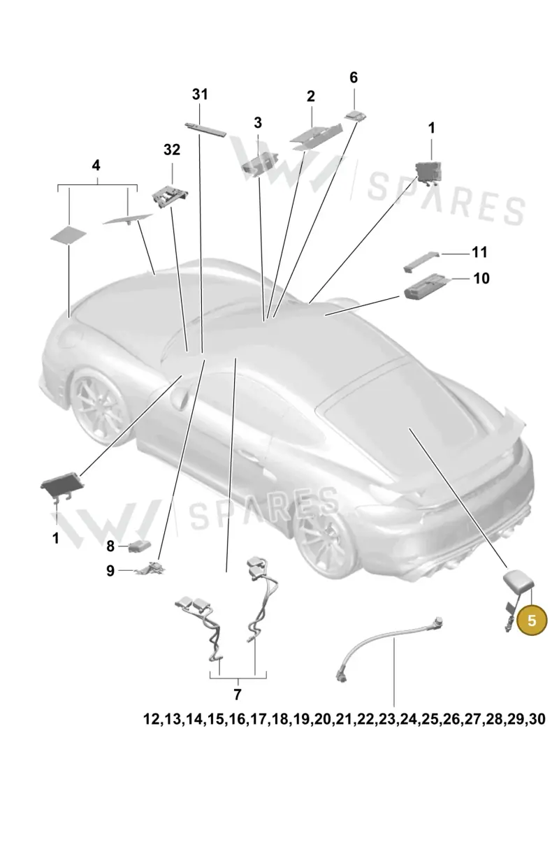 9P1035510B — Porsche Cayman (2019-2022) diagram p55911020, position 5