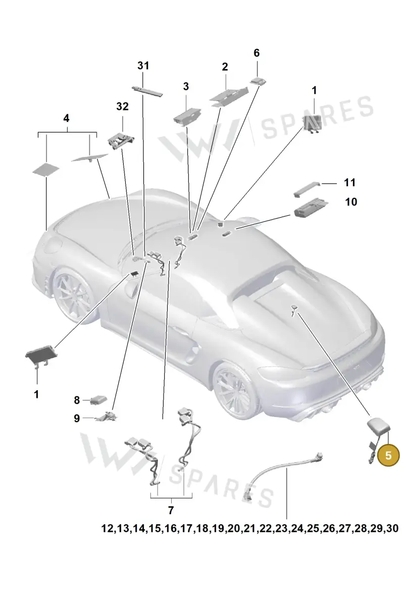 9P1035510B — Porsche Boxster Spyder (2019-2020) diagram p54911020, position 5