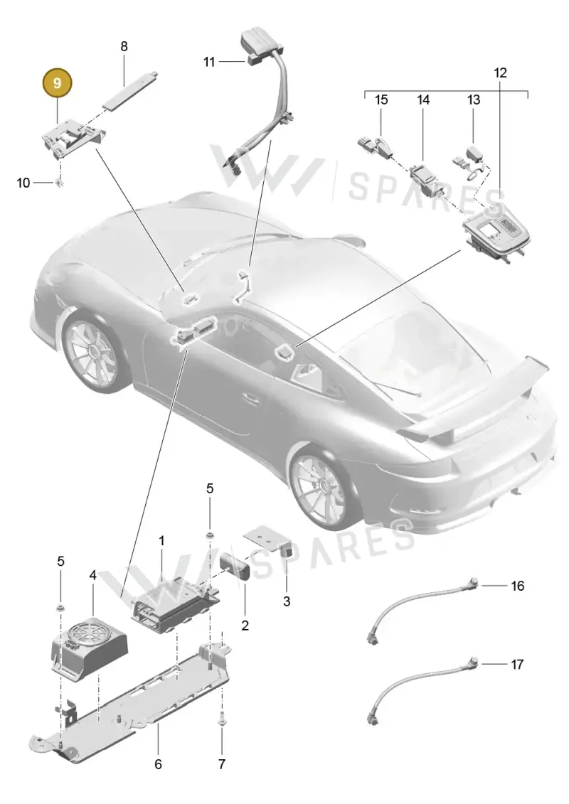 9P1035525 — Porsche 911 (2013-2020) diagram p41911007, position 9