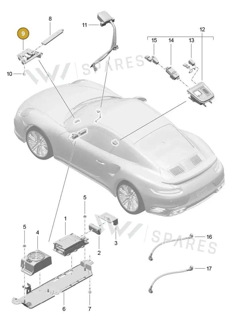 9P1035525 — Porsche GT2 RS Clubsport (2013-2020) diagram p42911007, position 9