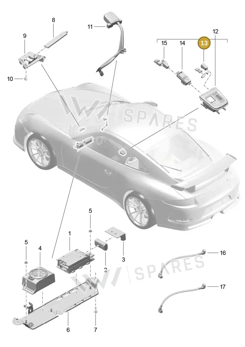 9P1035712 — Porsche 911 (2013-2020) diagram p41911007, position 13