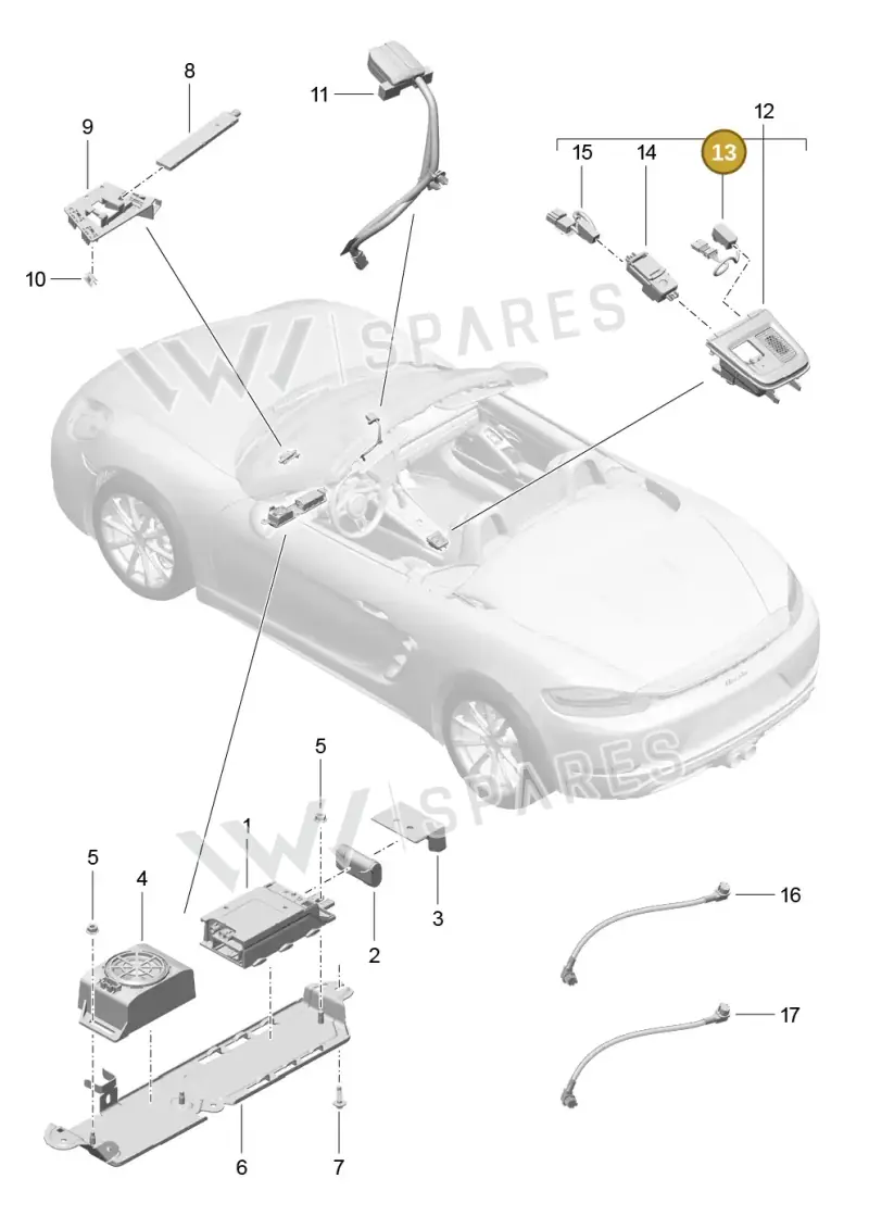 9P1035712 — Porsche Boxster (2016-2019) diagram p48911004, position 13