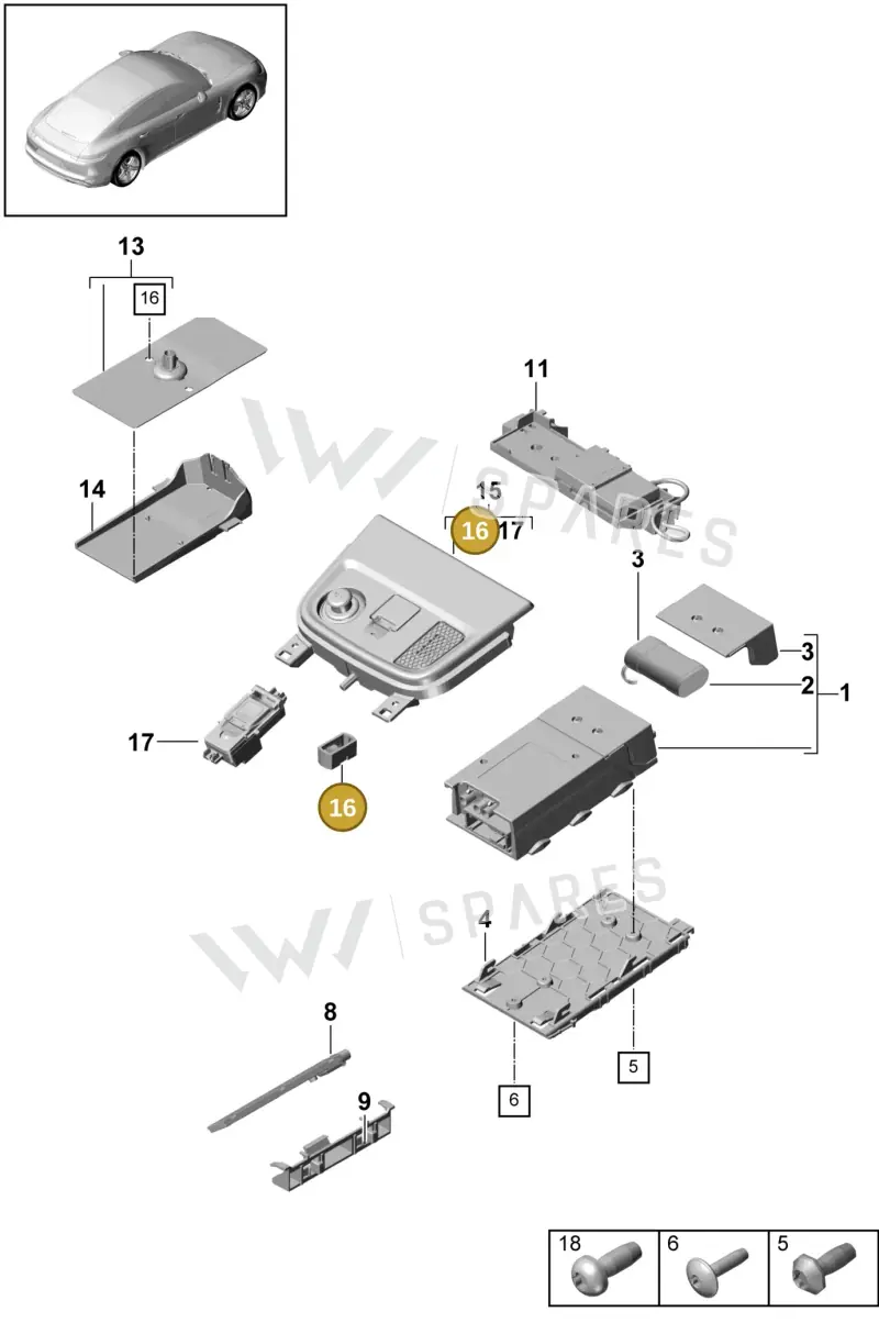 9P1035712 — Porsche Panamera (2016-2020) diagram p49911024, position 16