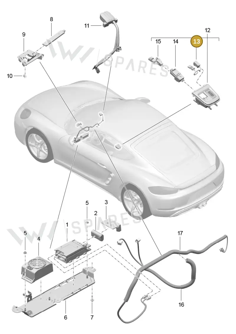 9P1035712 — Porsche Cayman (2016-2019) diagram p50911004, position 13