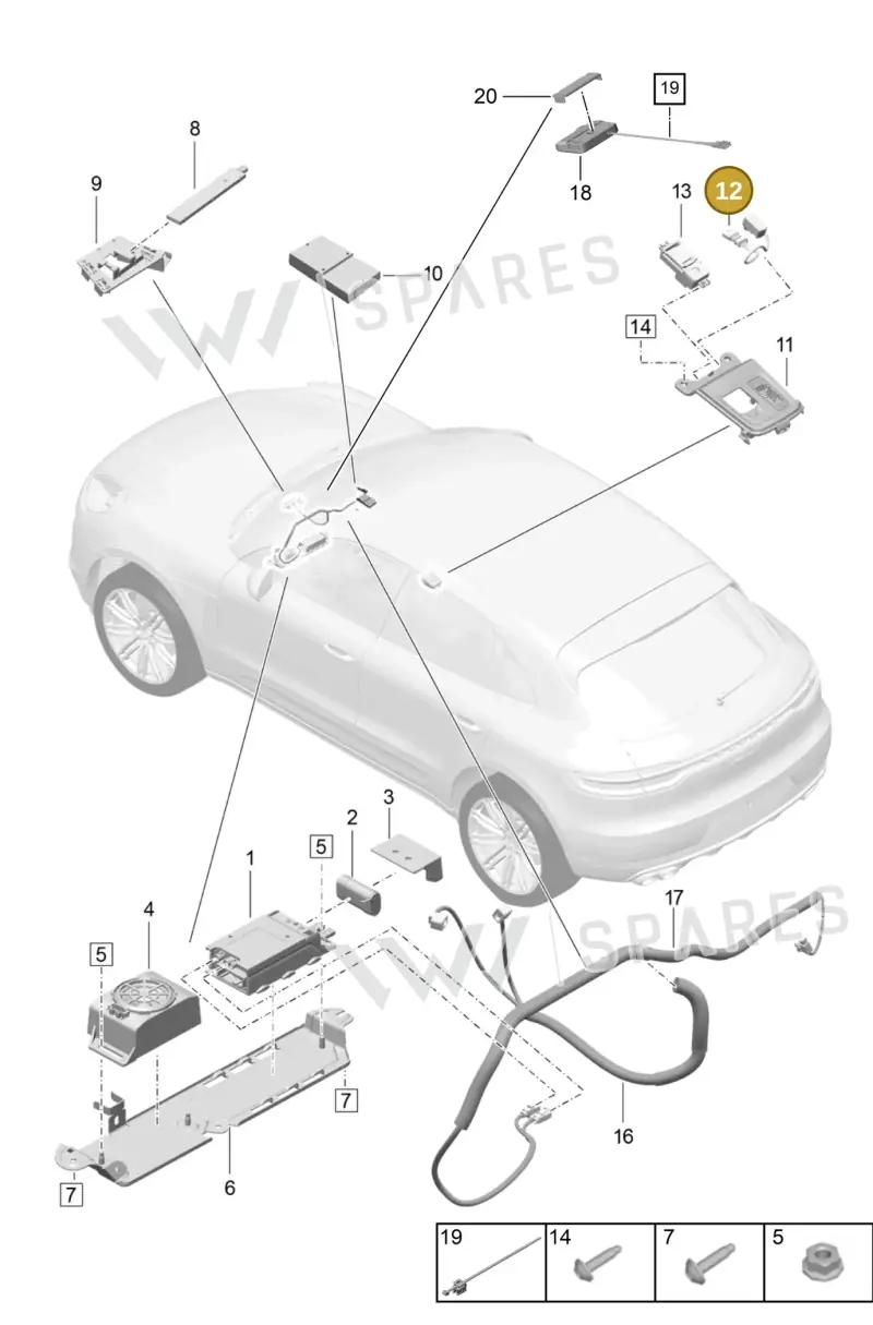 9P1035712 — Porsche Macan (2018-2022) diagram p52911040, position 12