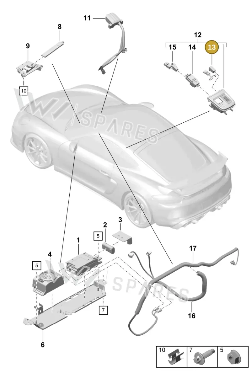 9P1035712 — Porsche Cayman (2019-2022) diagram p55911040, position 13
