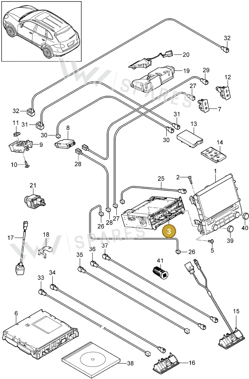 9P1035893RX — Porsche Cayenne (2010-2018) diagram p37911001, position 3