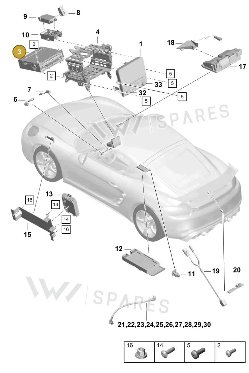 9P1035893RX — Porsche Cayman (2019-2022) diagram p55911000, position 3