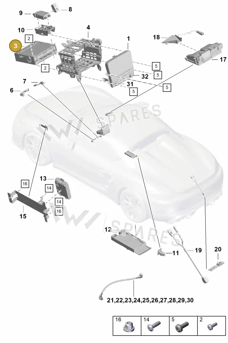 9P1035895M — Porsche Boxster Spyder (2019-2020) diagram p54911000, position 3