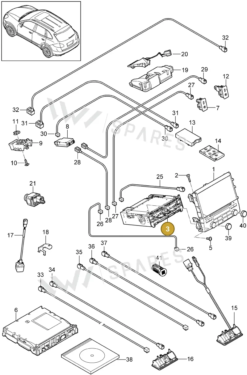 9P1035899M — Porsche Cayenne (2010-2018) diagram p37911001, position 3