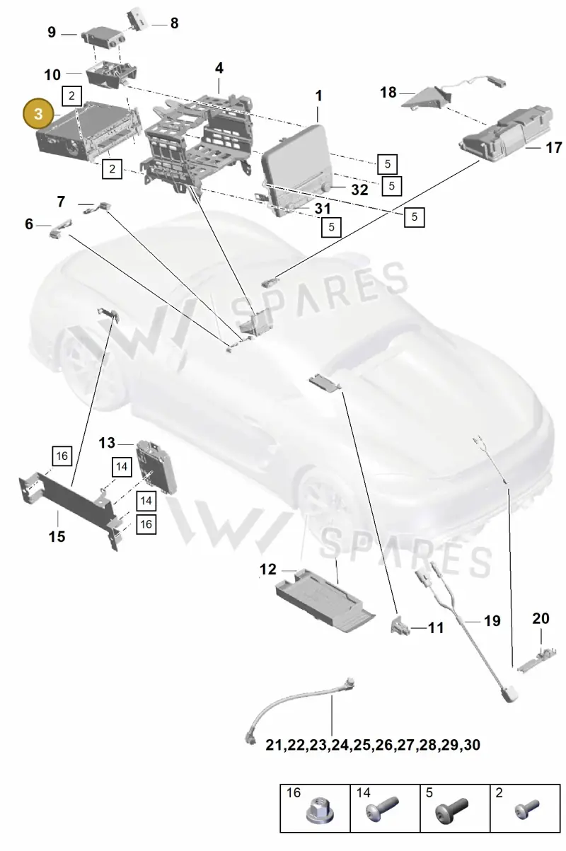 9P1035899M — Porsche Boxster Spyder (2019-2020) diagram p54911000, position 3