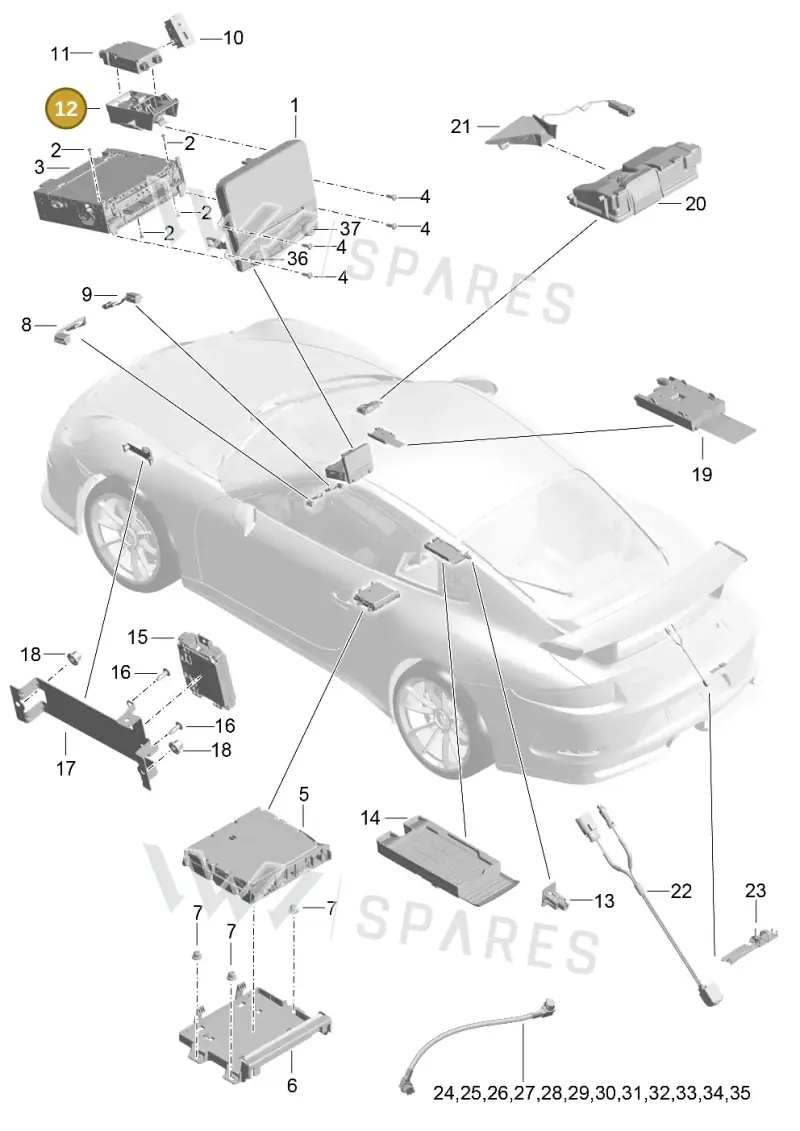 9P1035925A — Porsche 911 (2013-2020) diagram p41911003, position 12