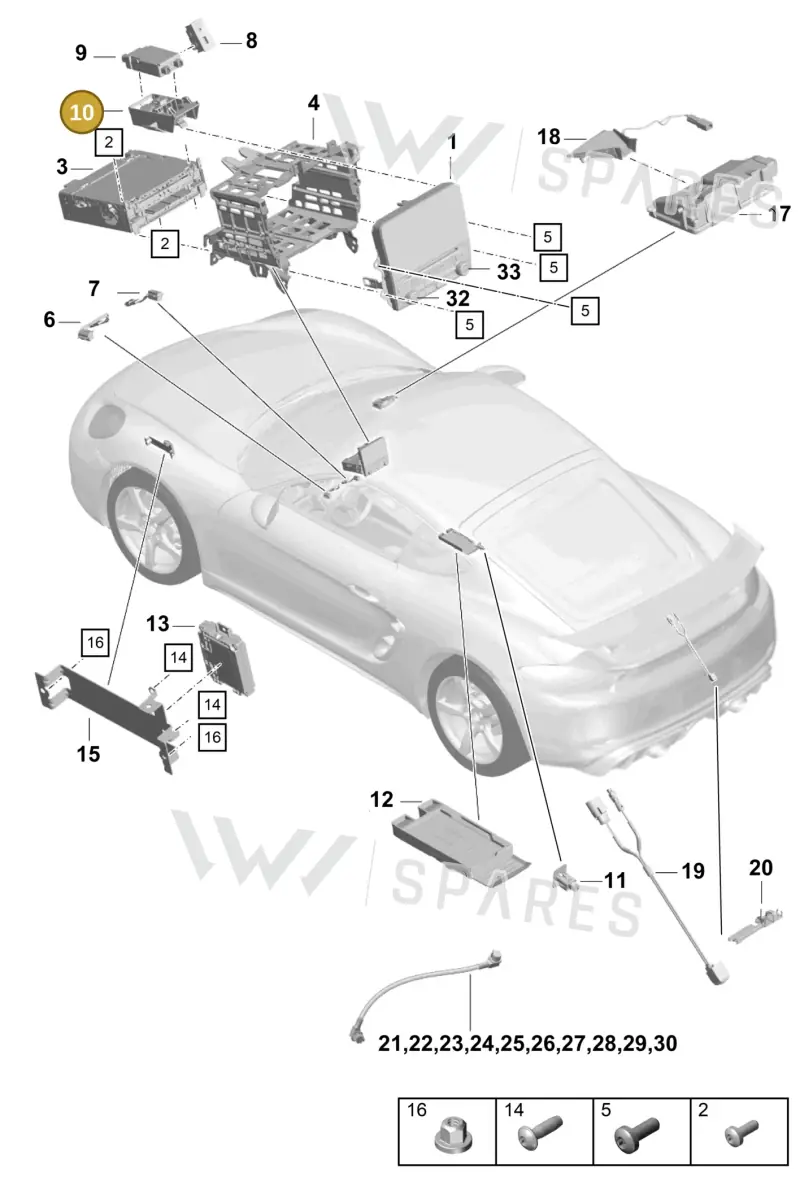 9P1035925A — Porsche Cayman (2019-2022) diagram p55911000, position 10
