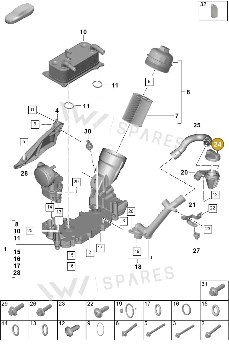 9P1115423B — Porsche 911 (2024-2025) diagram p63104100, position 24