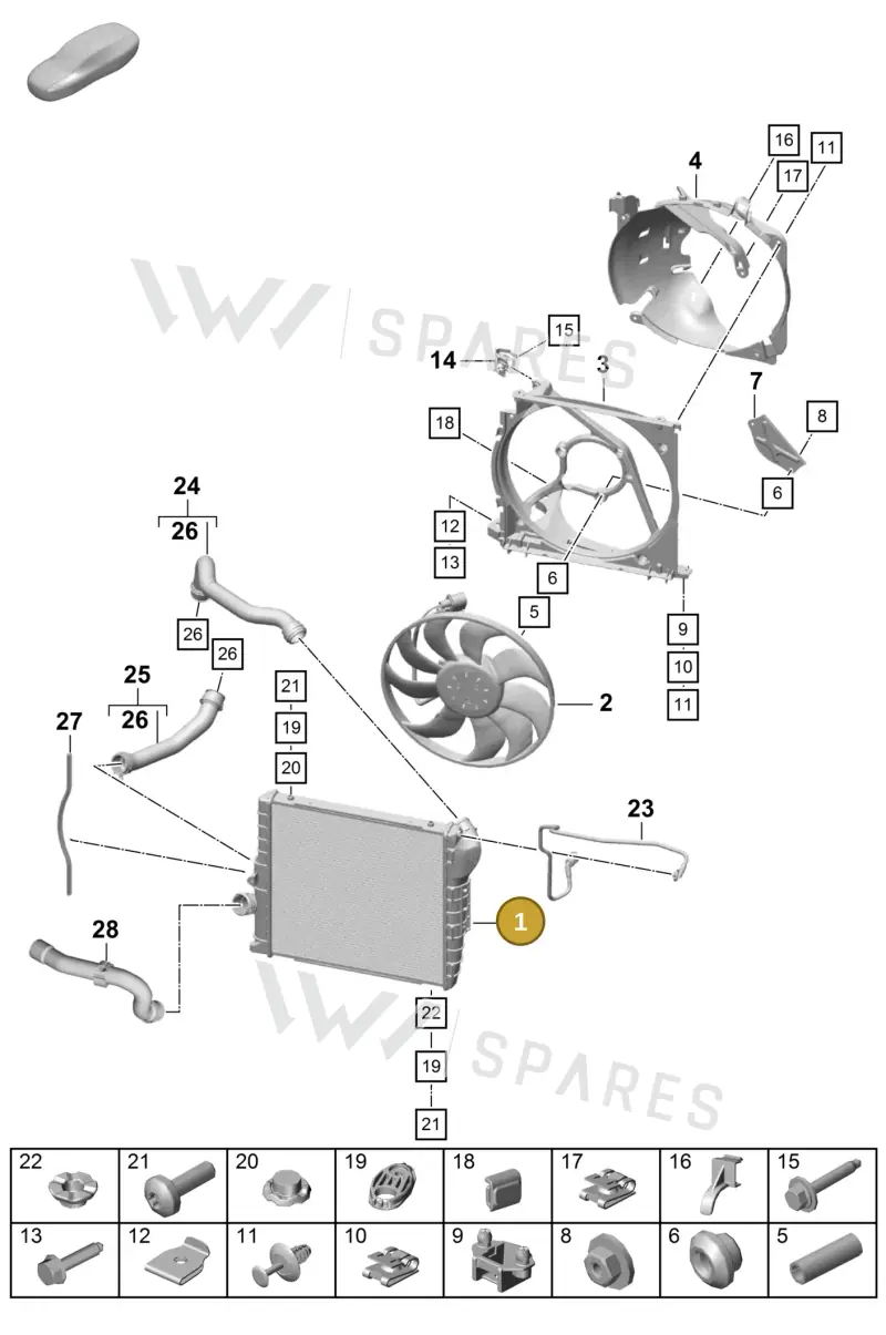 9P1121251 — Porsche Boxster Spyder (2019-2020) diagram p55105200, position 1
