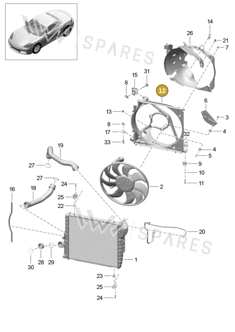 9P1121383A — Porsche Boxster (2016-2019) diagram p48105015, position 12