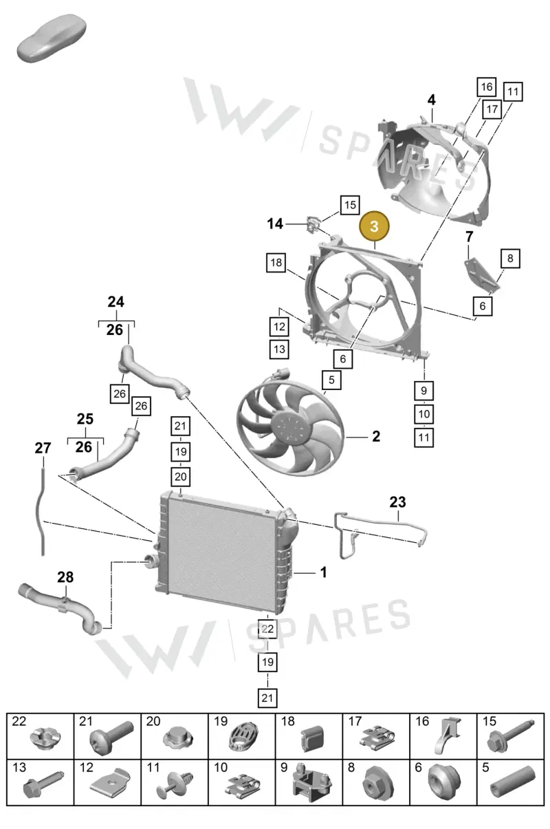 9P1121383A — Porsche Boxster Spyder (2019-2020) diagram p55105200, position 3