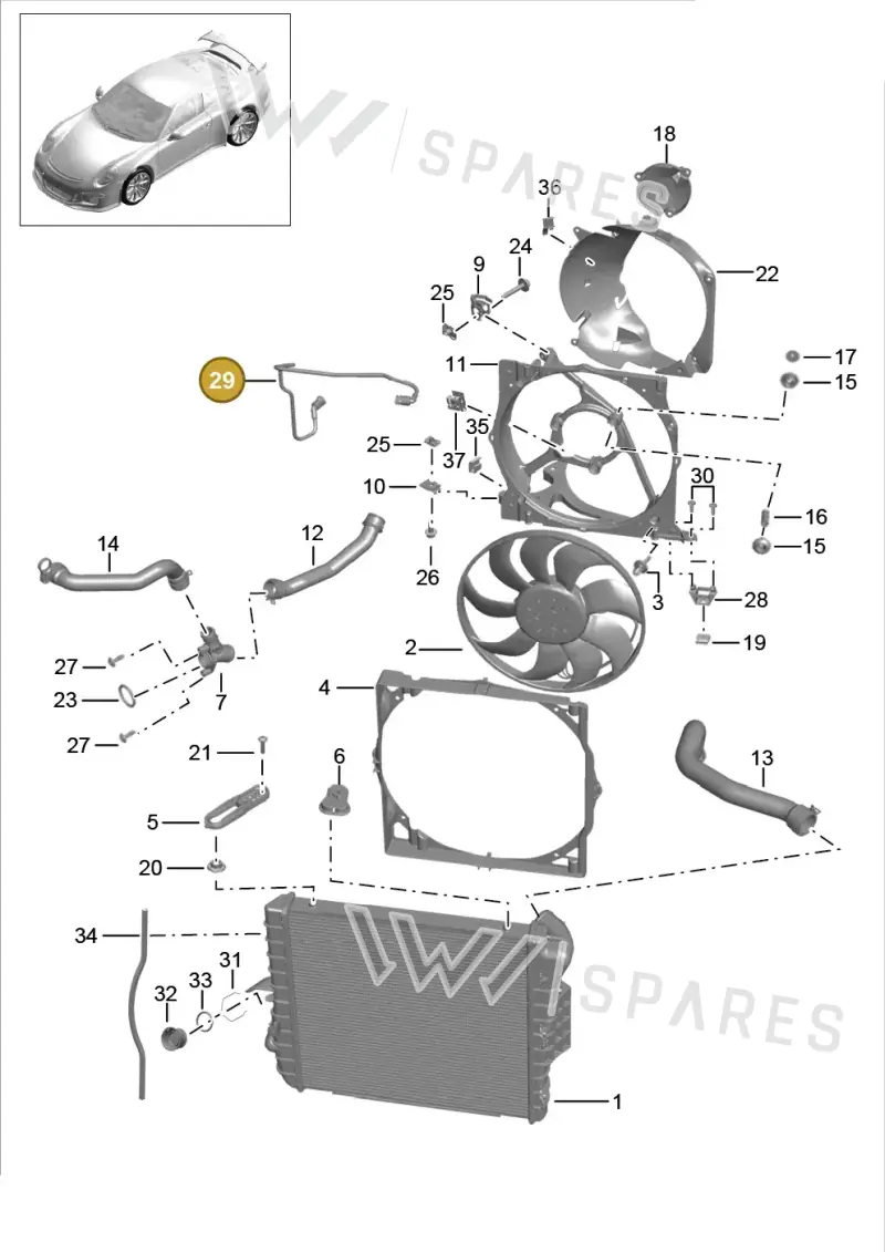 9P1121466 — Porsche 991 R (2013-2020) diagram p41105015, position 29