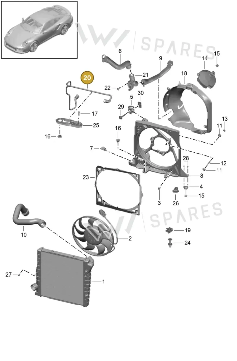 9P1121466 — Porsche GT2 RS Clubsport (2013-2020) diagram p42105015, position 20