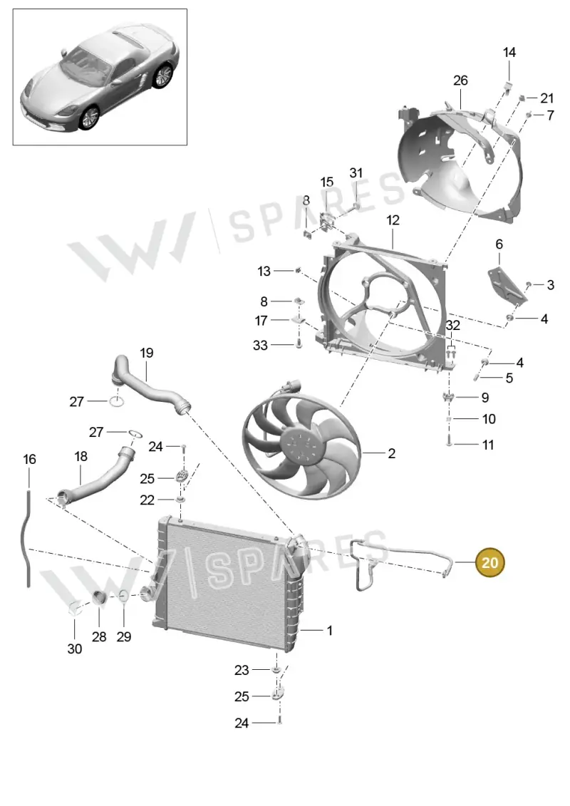 9P1121466 — Porsche Boxster (2016-) diagram p48105015, position 20