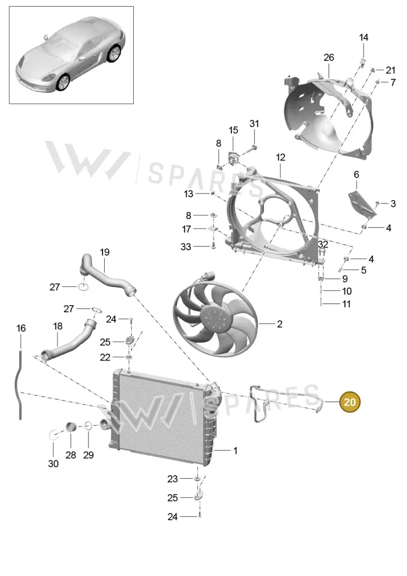 9P1121466 — Porsche Cayman (2016-) diagram p50105015, position 20