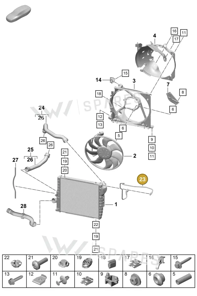 9P1121466 — Porsche Boxster Spyder (2019-) diagram p55105200, position 23
