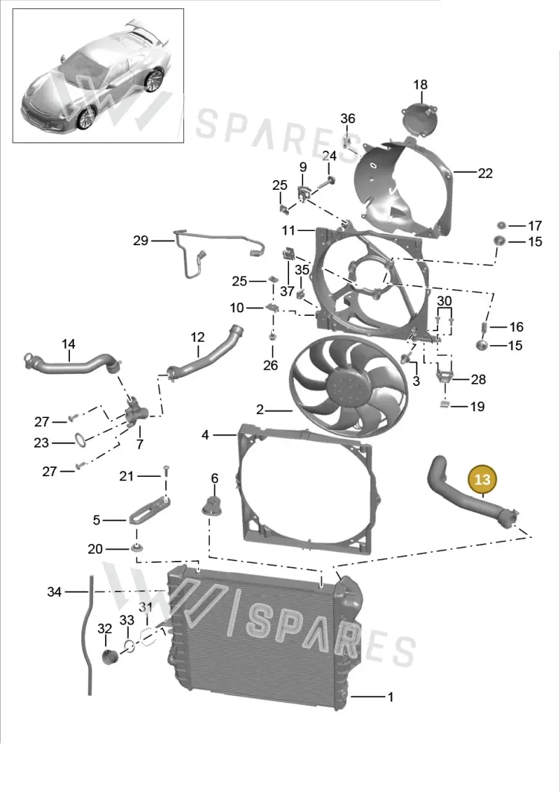 9P1121612 — Porsche 991 R (2013-2020) diagram p41105015, position 13