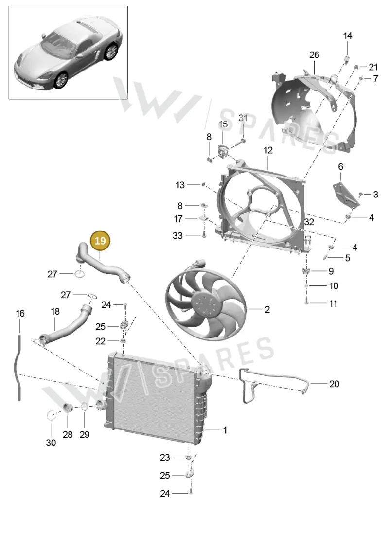 9P1121612 — Porsche Boxster (2016-) diagram p48105015, position 19
