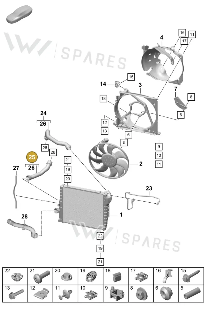9P1121623 — Porsche Boxster Spyder (2019-2020) diagram p55105200, position 25