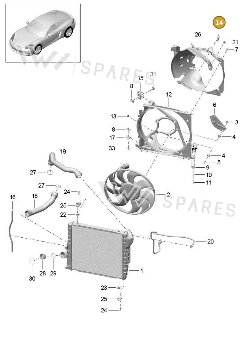 9P1121724 — Porsche Cayman (2016-2019) diagram p50105015, position 14