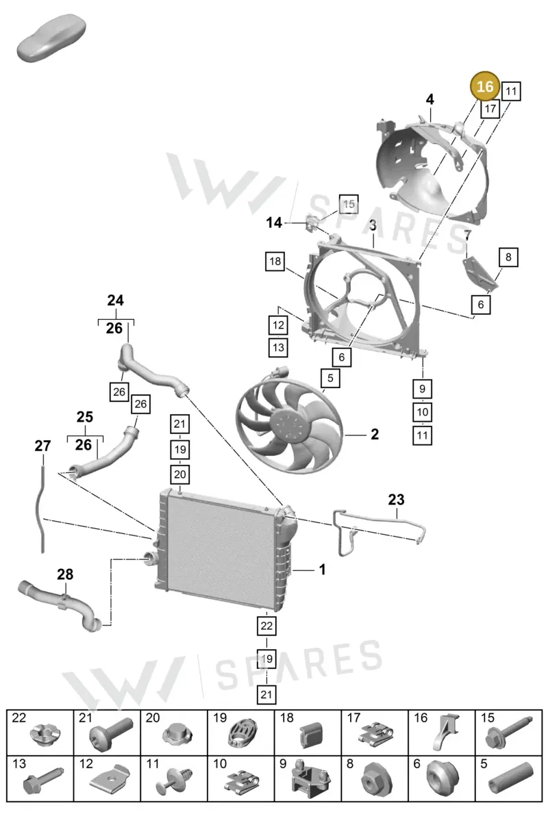 9P1121724 — Porsche Boxster Spyder (2019-2020) diagram p55105200, position 16