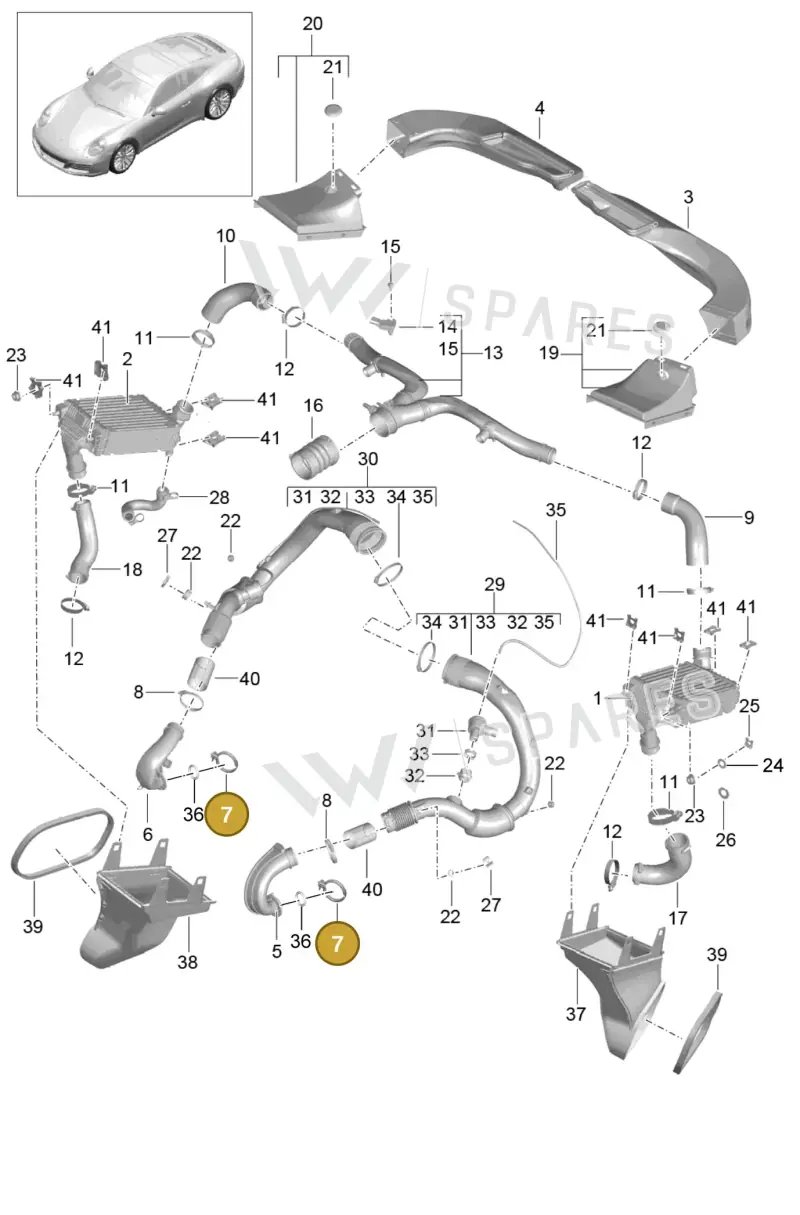 9P1129260A — Porsche 911 (2016-2019) diagram p47107020, position 7