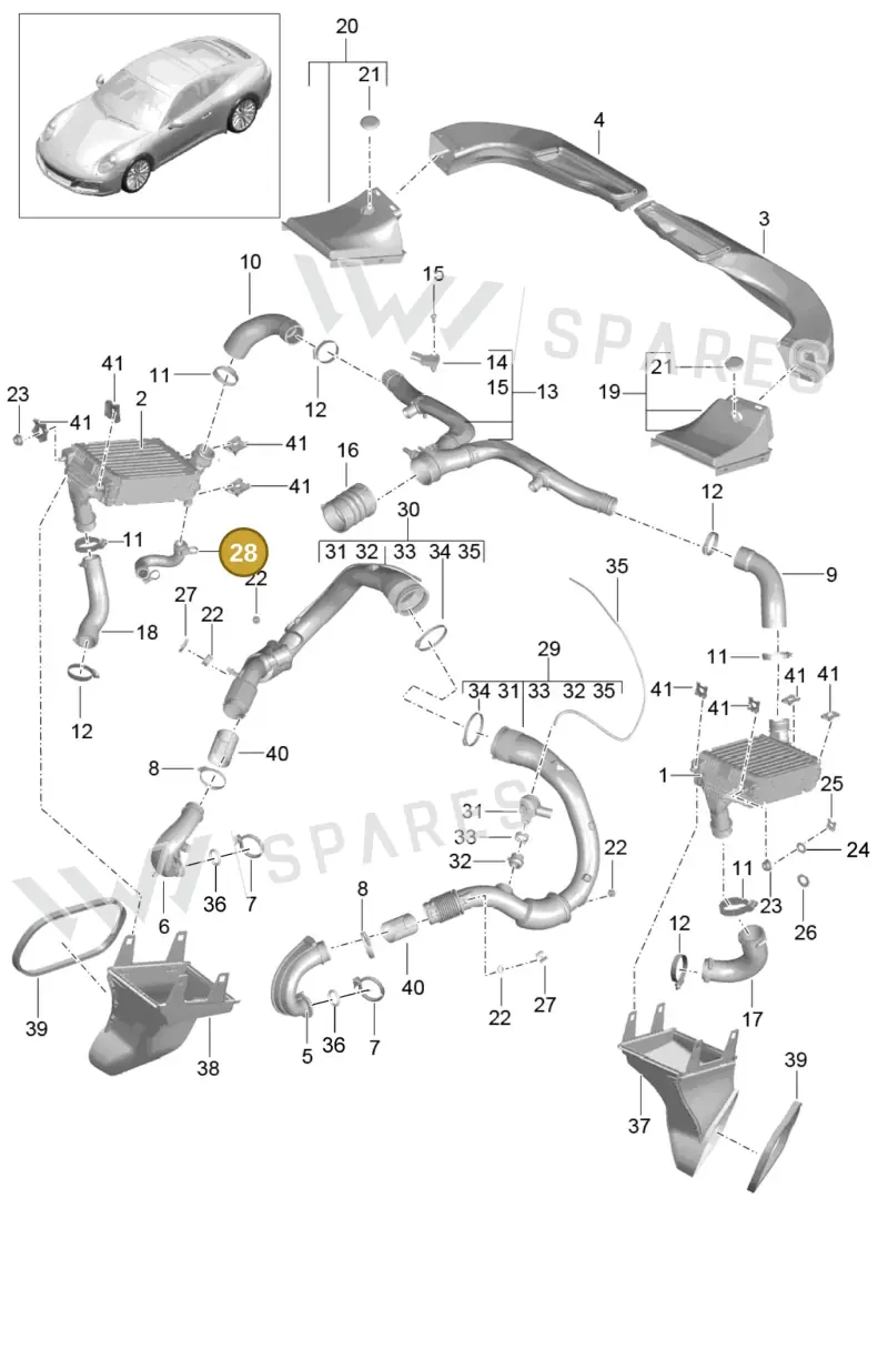 9P1129454 — Porsche 991 II Carrera 4 (2016-2019) diagram p47107020, position 28