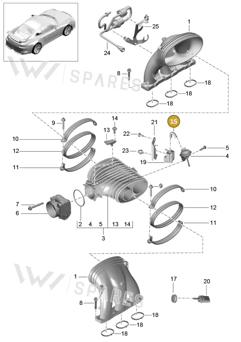 9P1129487 — Porsche 911 (2013-2020) diagram p41107010, position 15