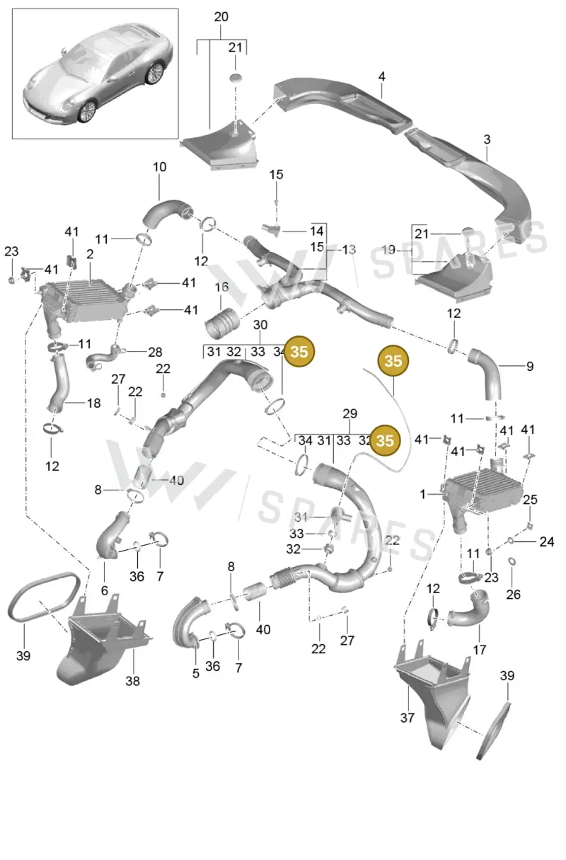 9P1129488B — Porsche 991 II Carrera 4 (2016-2019) diagram p47107020, position 35