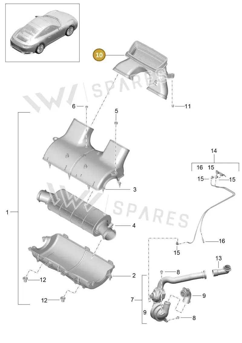 9P1129533A — Porsche 991 II Carrera 4 (2016-2019) diagram p47106000, position 10