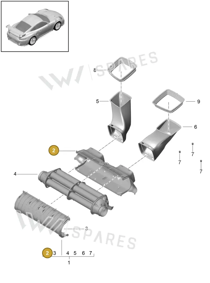 9P1129614A — Porsche 911 (2013-2020) diagram p42106000, position 2