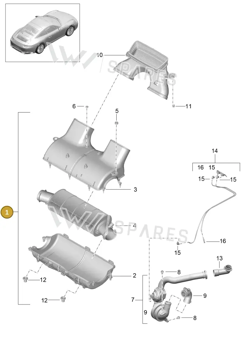 9P1129634 — Porsche 911 (2016-2019) diagram p47106000, position 1