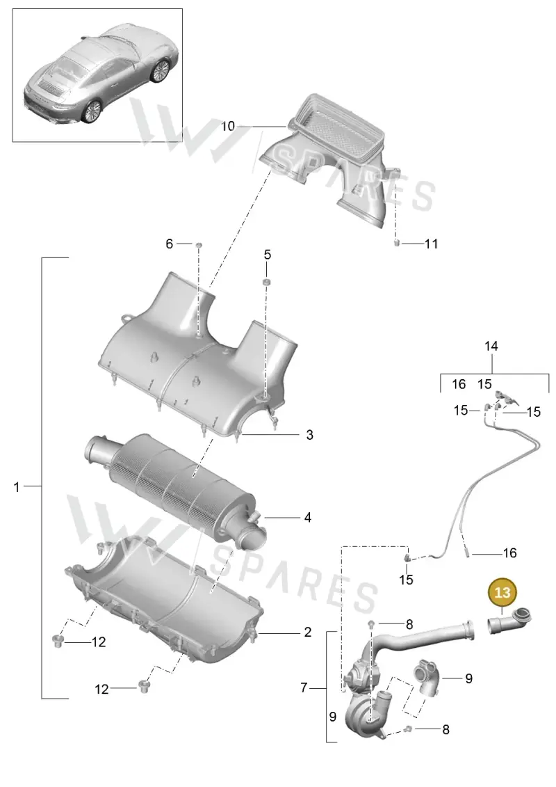 9P1129637 — Porsche 991 II Carrera 4 (2016-2019) diagram p47106000, position 13