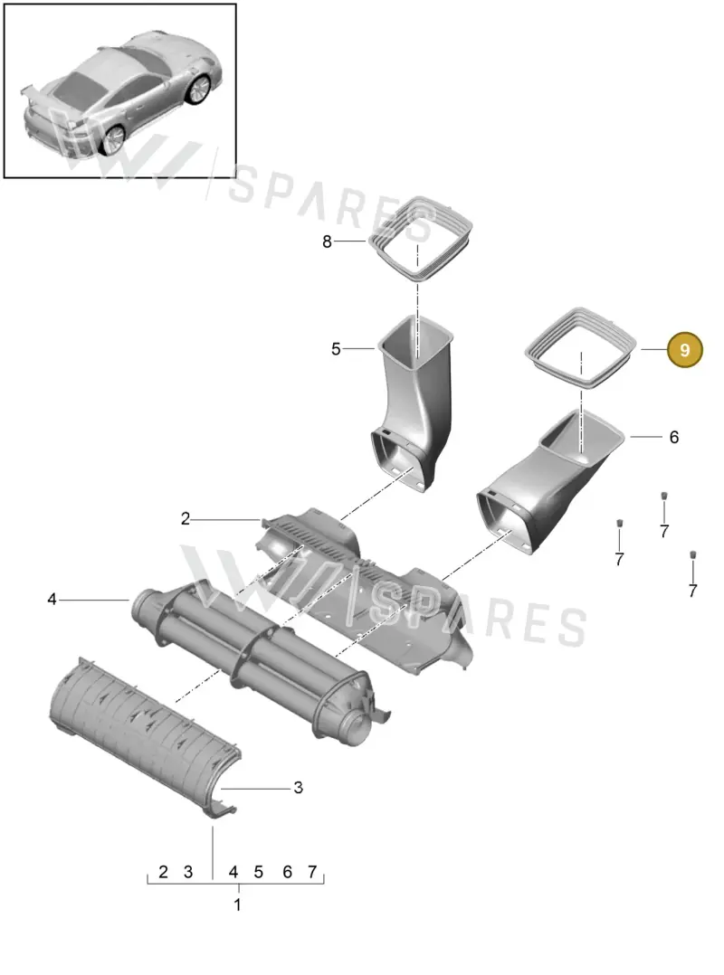9P1129740 — Porsche 911 (2013-2020) diagram p42106000, position 9