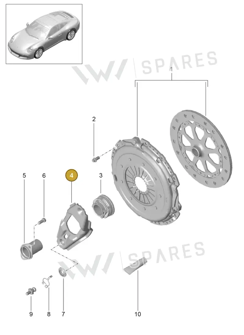 9P1141719 — Porsche 911 (2016-2019) diagram p47301000, position 4