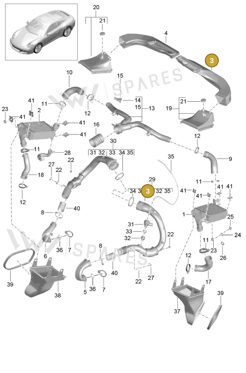 9P1145333A — Porsche 991 II Carrera 4 (2016-2019) diagram p47107020, position 3