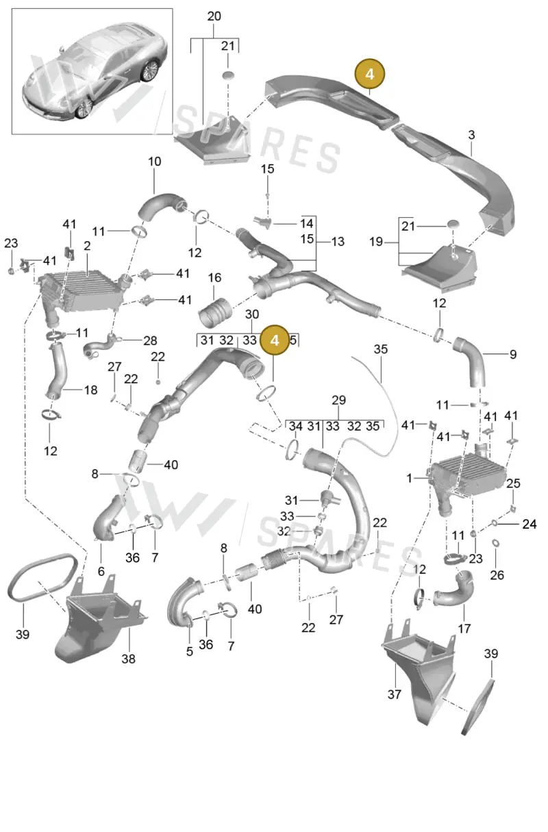 9P1145334A — Porsche 991 II Carrera 4 (2016-2019) diagram p47107020, position 4