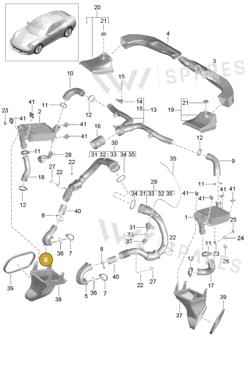 9P1145584A — Porsche 911 (2016-2019) diagram p47107020, position 6