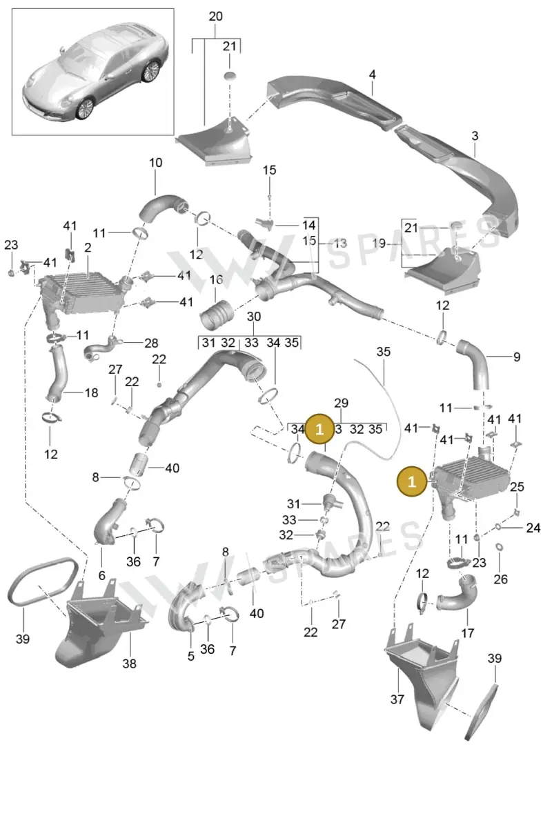 9P1145621A — Porsche 991 II Carrera 4 (2016-2019) diagram p47107020, position 1