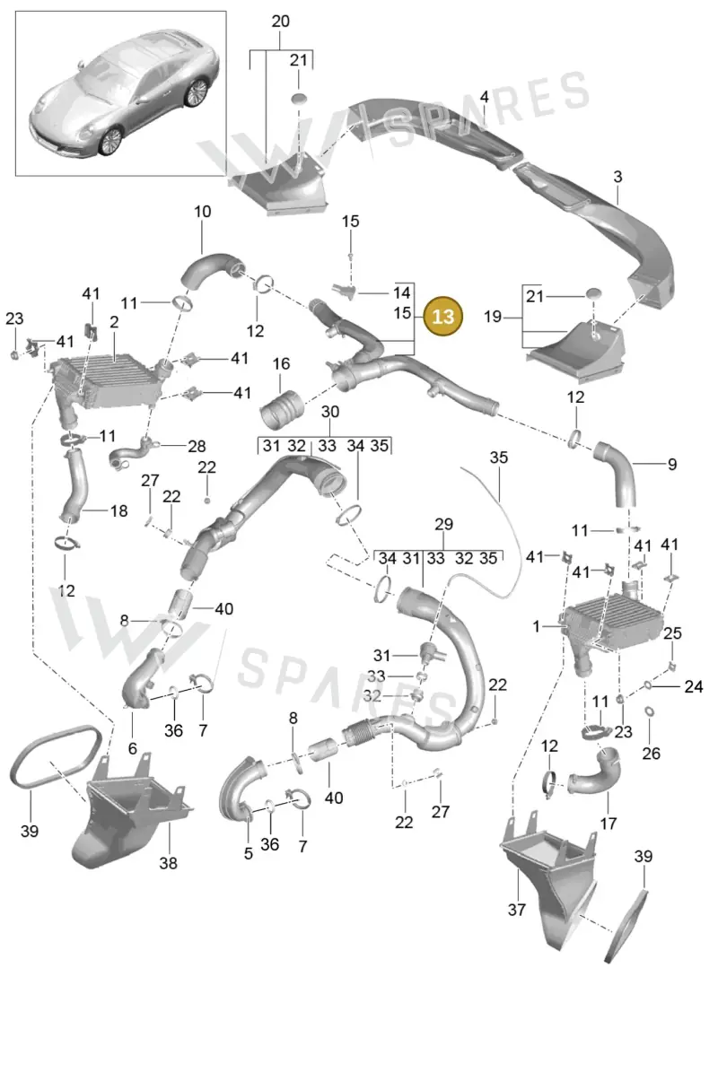 9P1145683C — Porsche 991 II Carrera 4 (2016-2019) diagram p47107020, position 13