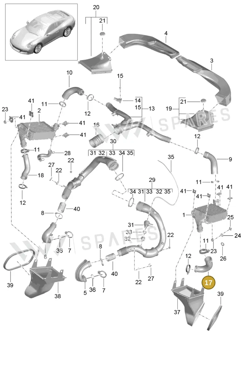 9P1145719A — Porsche 911 (2016-2019) diagram p47107020, position 17