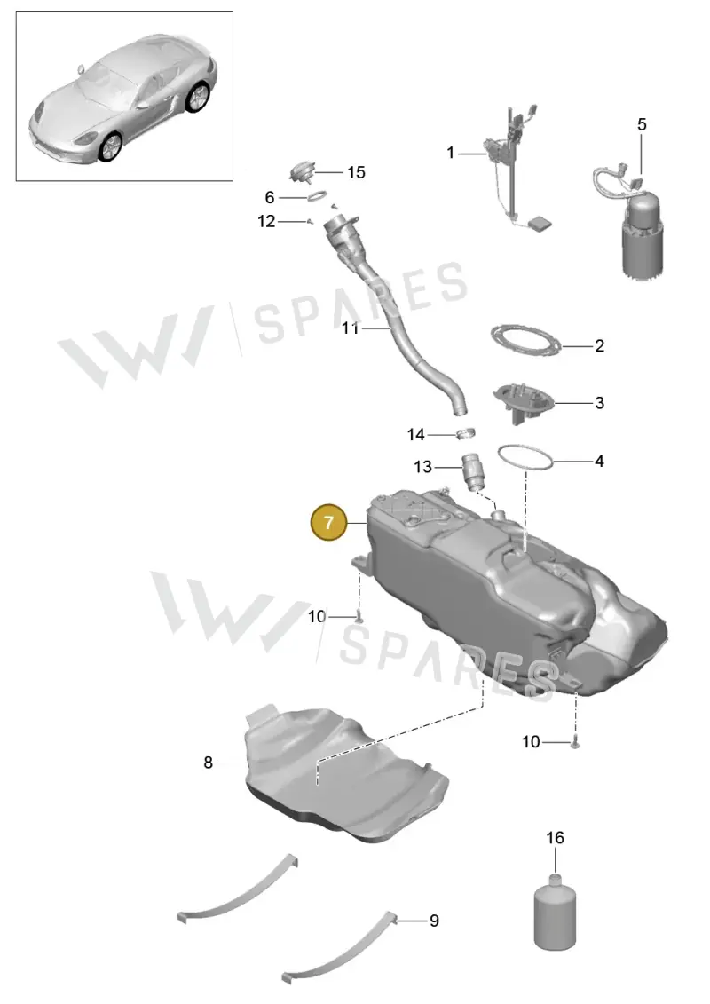 9P1201075D — Porsche Cayman (2016-2019) diagram p50201000, position 7
