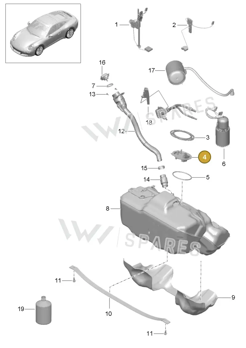 9P1201194 — Porsche 991 II Carrera 4 (2016-2019) diagram p47201000, position 4