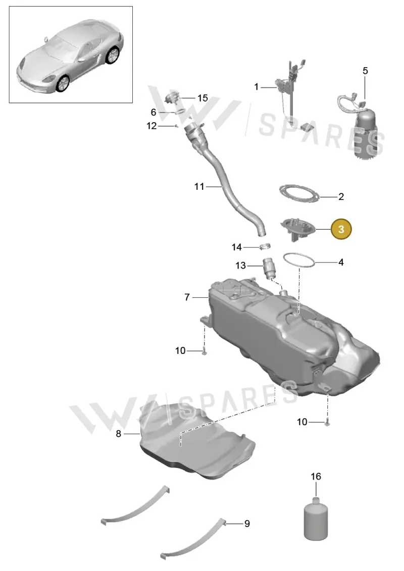 9P1201194 — Porsche Cayman (2016-) diagram p50201000, position 3
